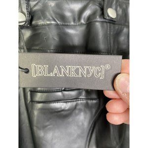 NWT $98 BlankNYC SUSPICIOUS MIND PANT Faux Leather Black High Waisted Size 24